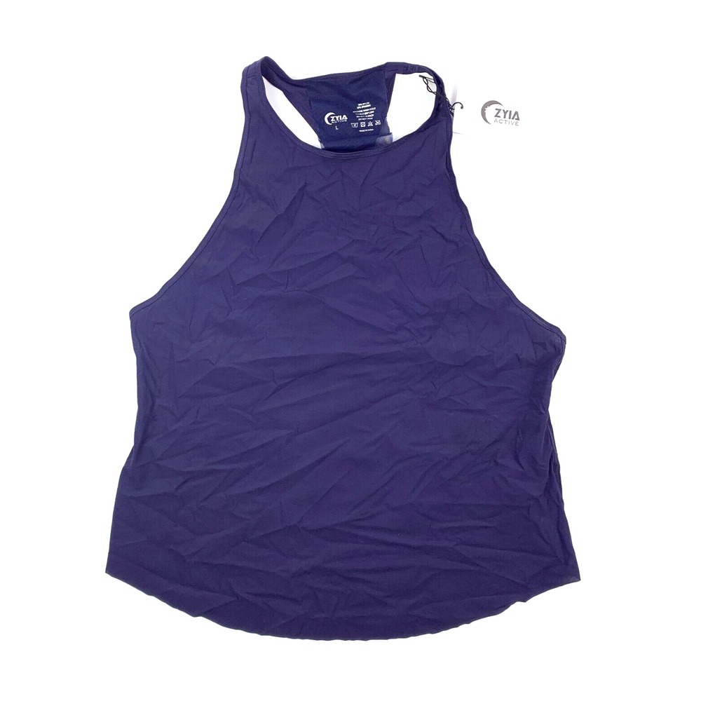 Zyia Active Navy Double Racer Tank Womens Sz L